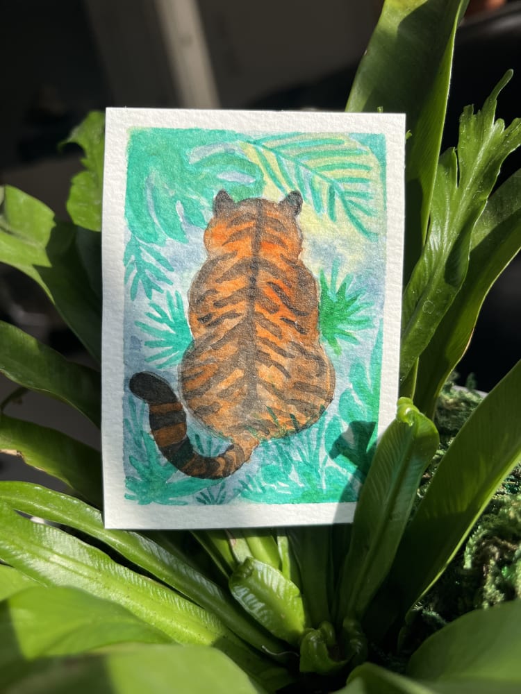 In Another Life: Jungle Tiger, Animals ACEO by Koodoodles