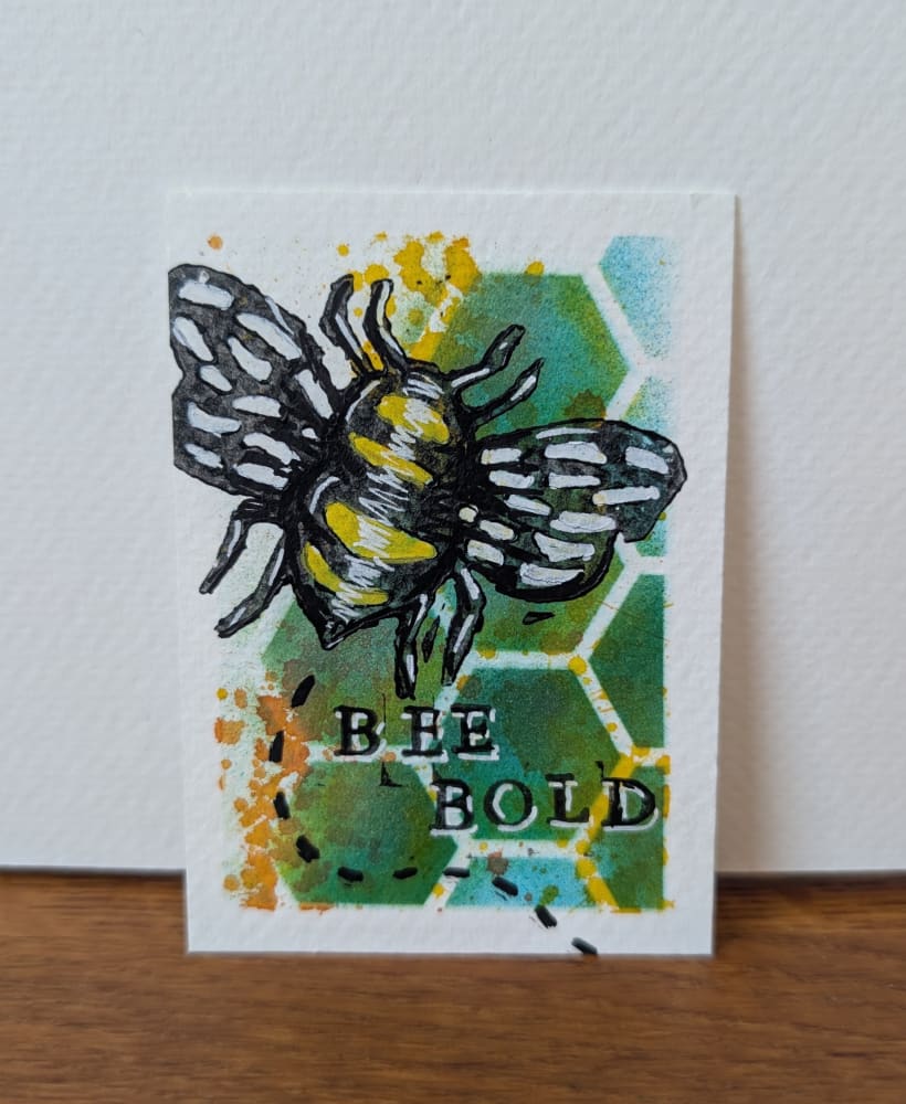 Bee Bold, Nature ACEO by Rachel Forster