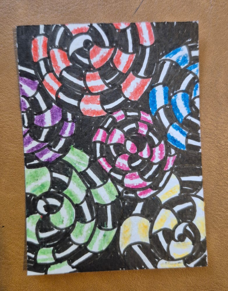 Rainbow Zen, Surreal ACEO by Samantha mcnesby