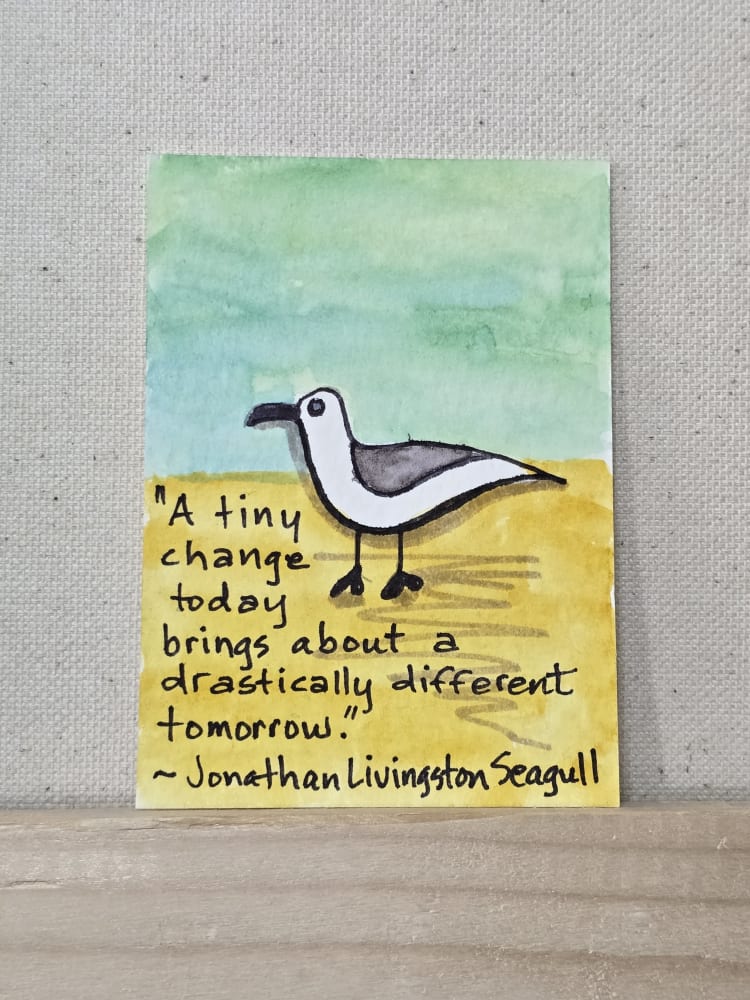 Seagull Words of Wisdom, Animals ACEO by Jo Claire Hall