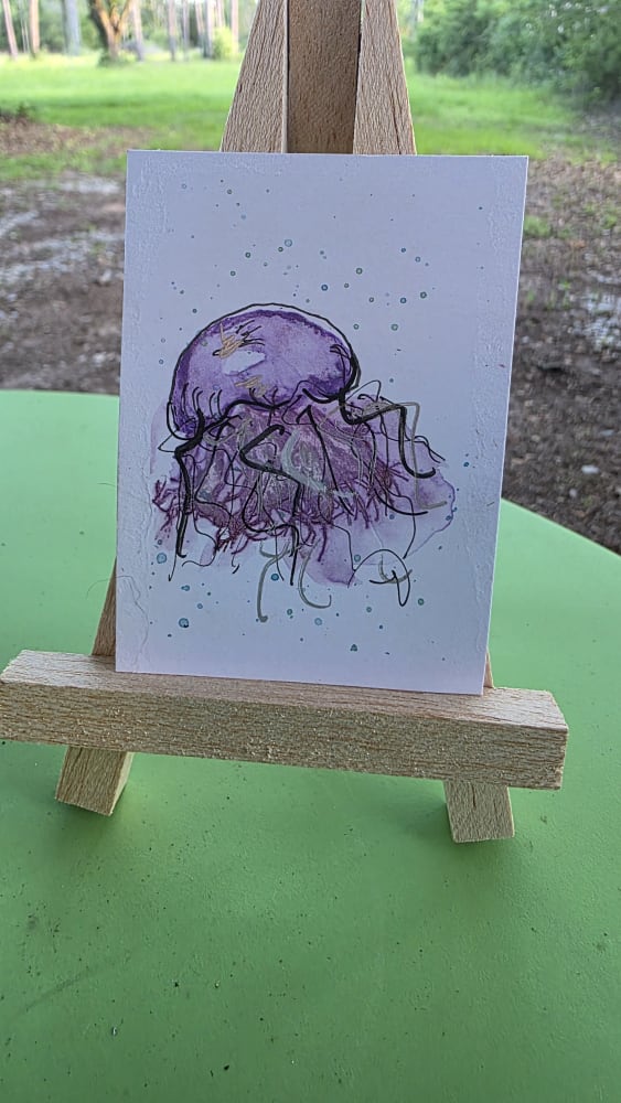 Purple Jelly 2-517, Animals ACEO by Dana Wolf