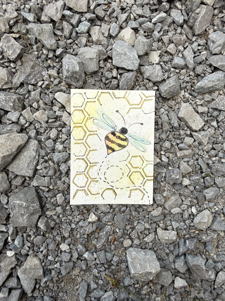 ACEO #18 Honeycomb &amp; Bee, Animals ACEO by ScaryHairLadyArt