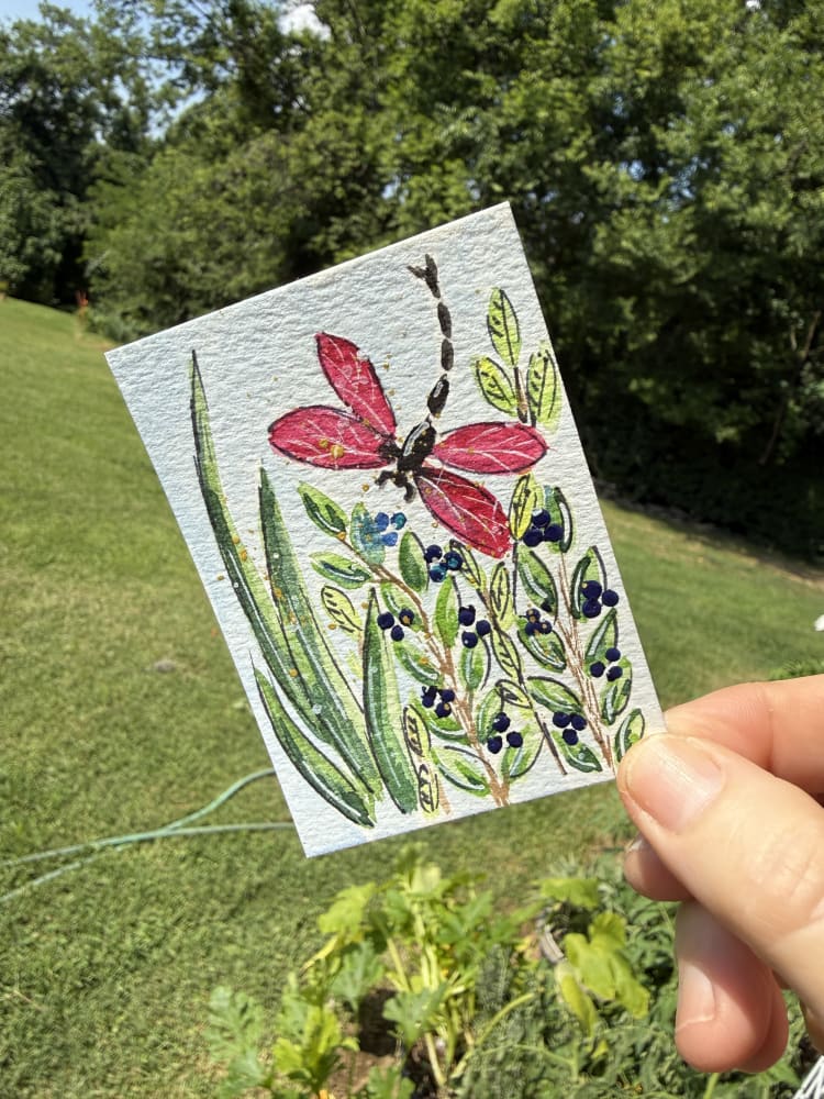 #77 Dragonfly, Animals ACEO by ScaryHairLadyArt