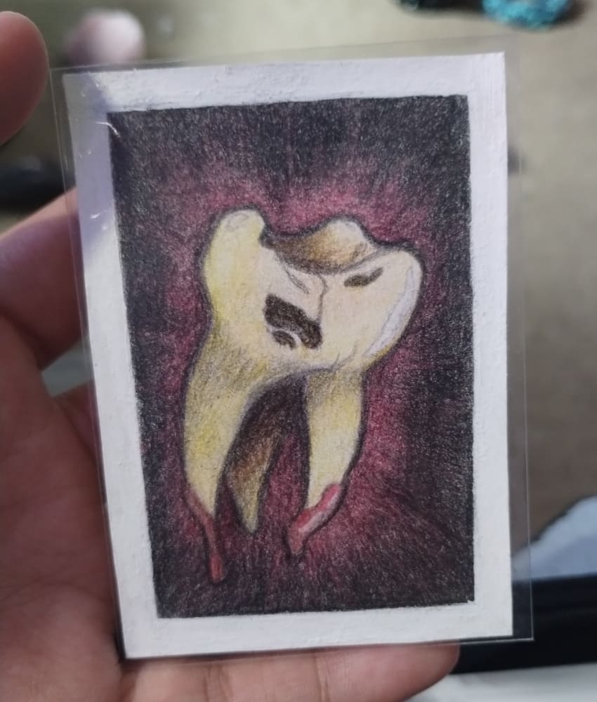 Small Tooth Decay, Dark Art ACEO by MaxZamora