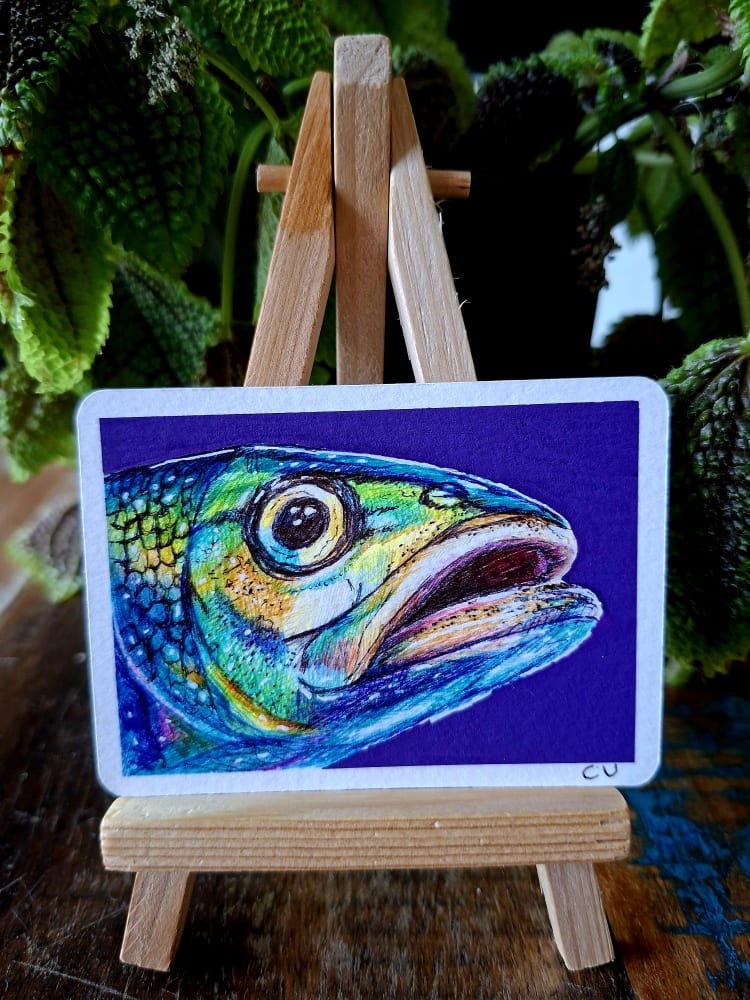 Curious Waters, Animals ACEO by Chan_nl_art