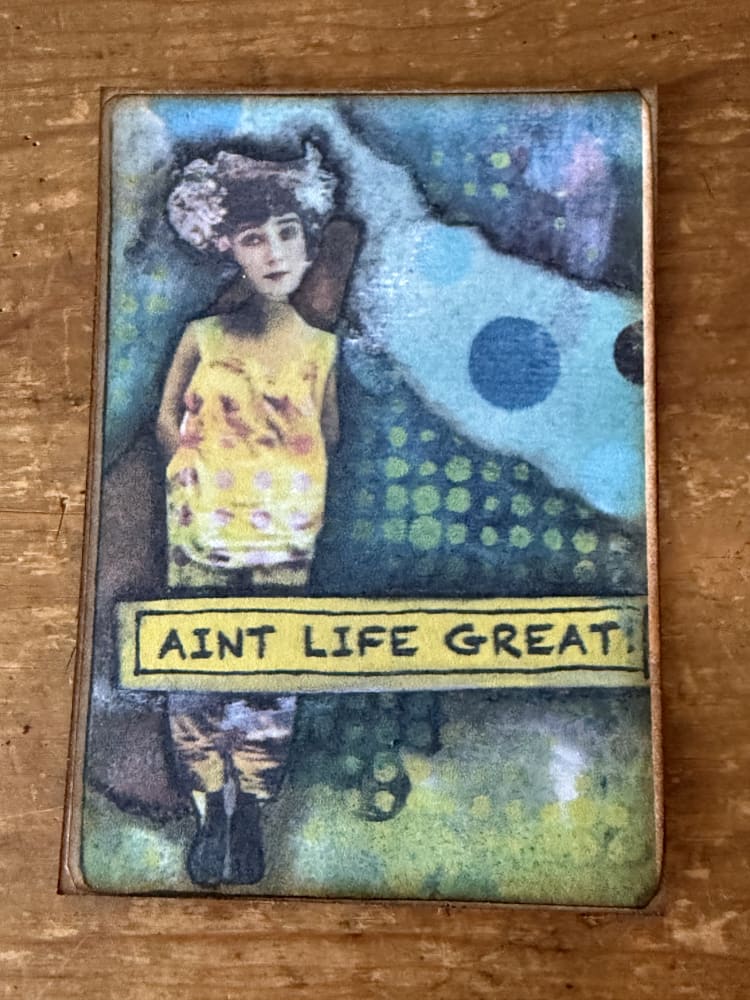 Life, Whimsical ACEO by Karen Lugg