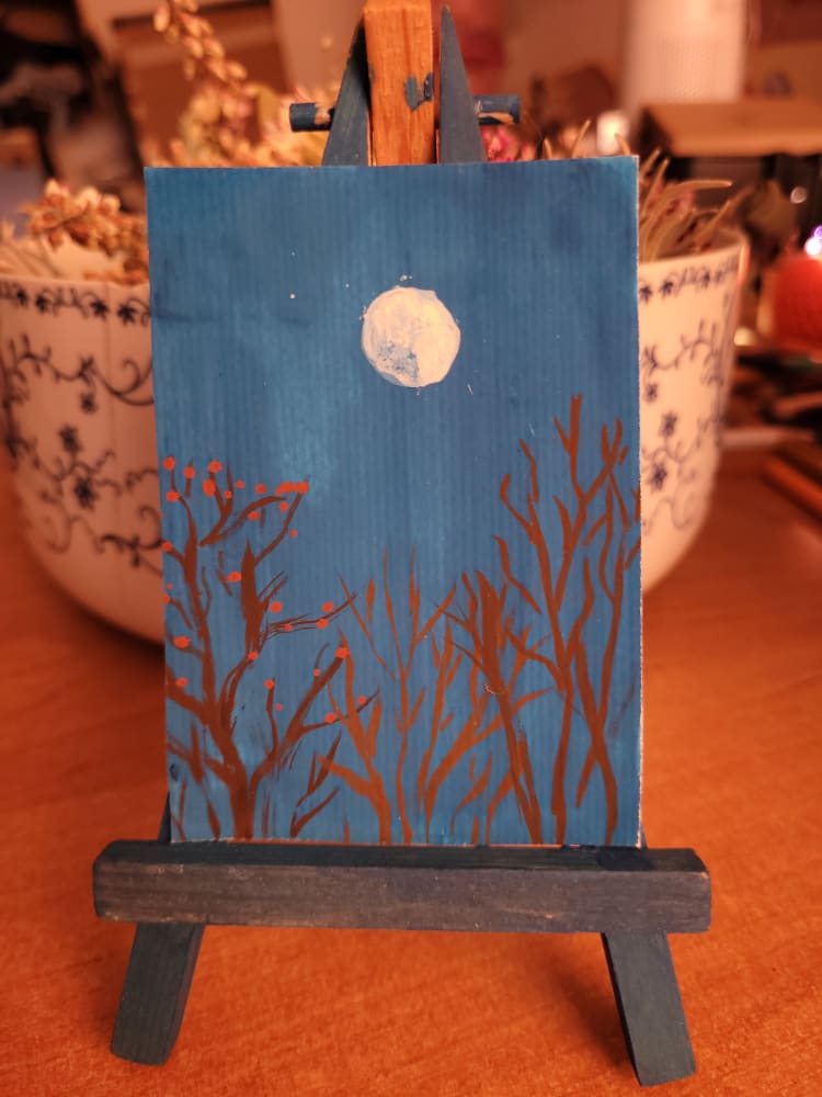 Morning moon, Nature ACEO by Angelika F