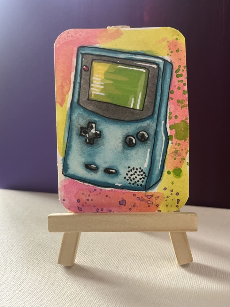 ACEO Original " Little Brother ", Abstract ACEO by ShortbusExpress