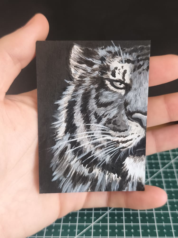 Half tiger, Animals ACEO by Sandra.Z Art Animalier