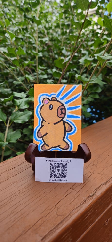 On a Stroll, Animals ACEO by Abigail Stevens