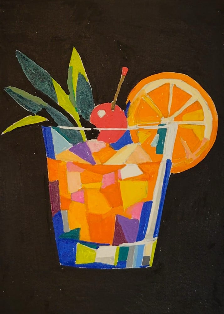 Sunshine In A Glass, Abstract ACEO by Naomi Heck