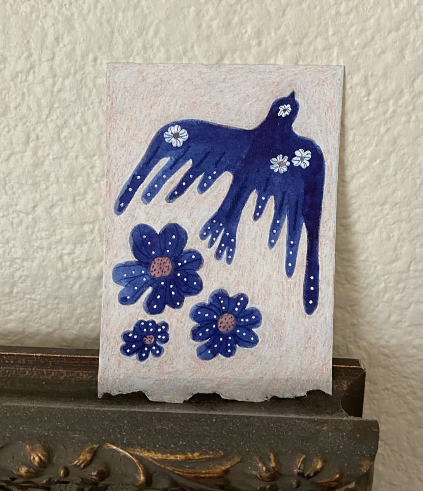 Blue Wild, Animals ACEO by Joni M Russell