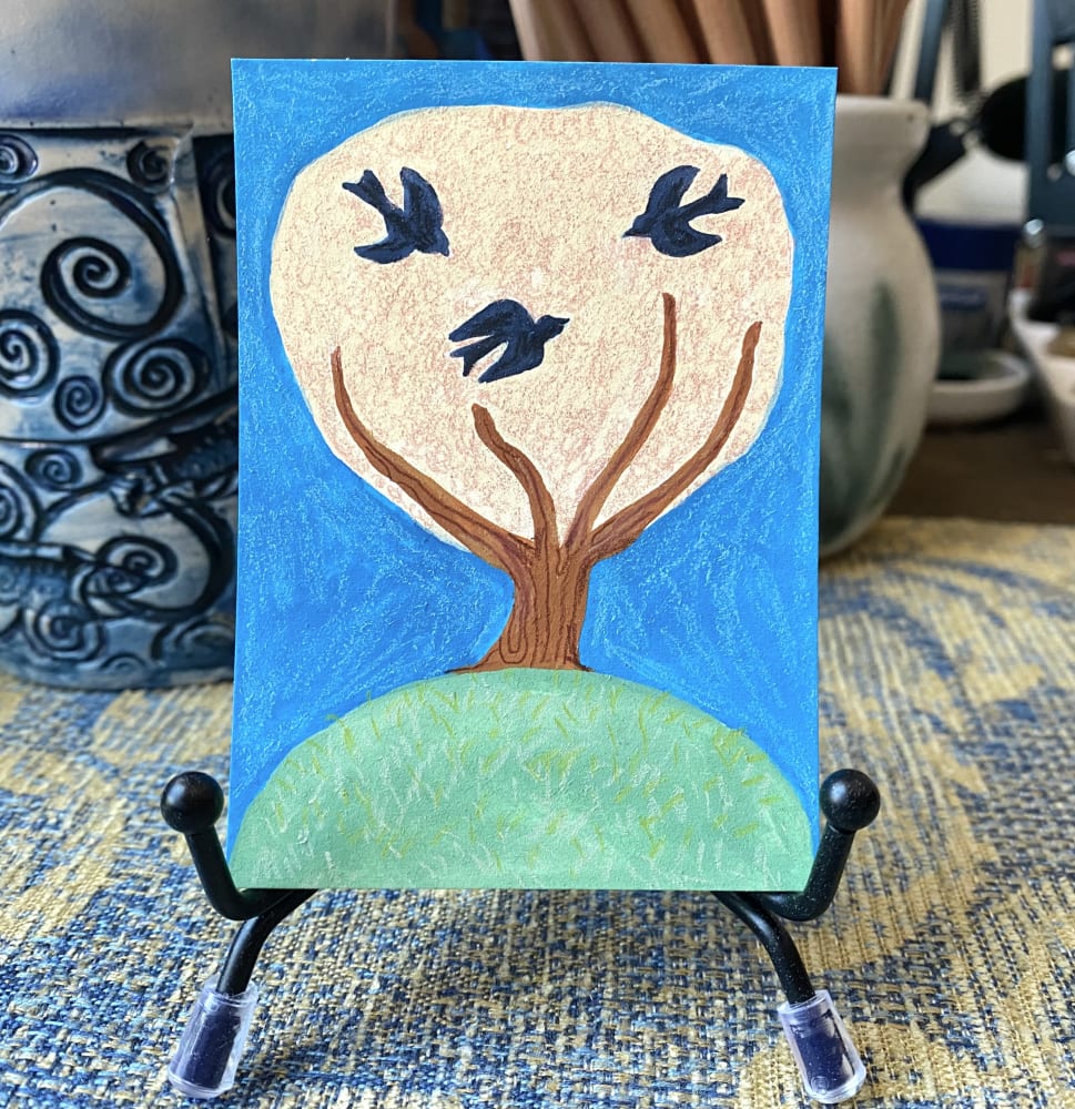 Three Birds, Animals ACEO by Joni M Russell