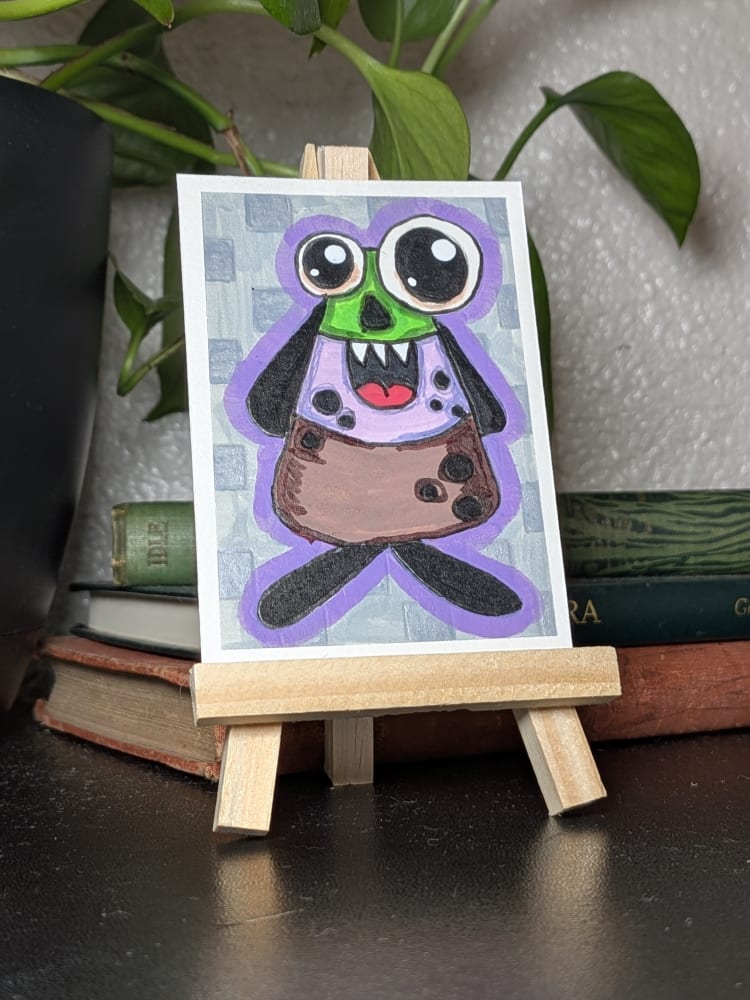 Burke - Little Monsters Series, Whimsical ACEO by Lisa Vollrath