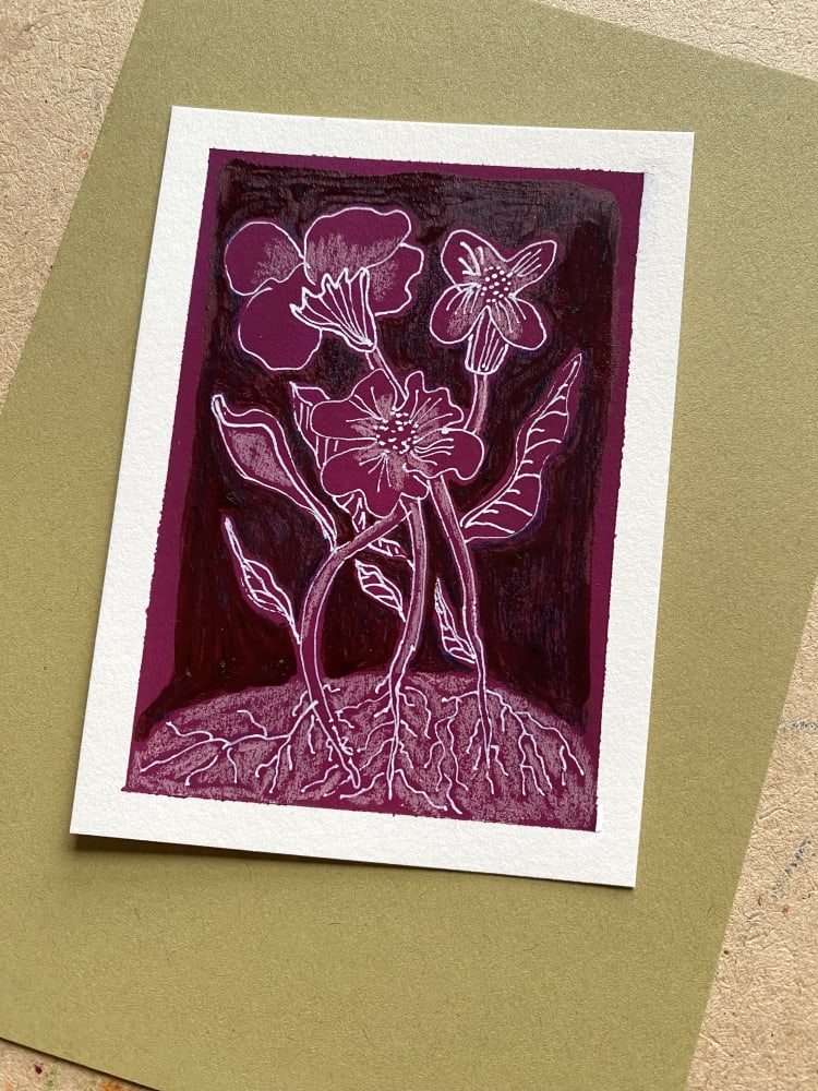 Aubergine Garden, Botanical ACEO by Joni M Russell