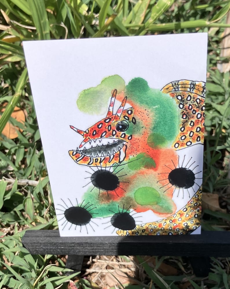 Dragon Moray Eel, Print, Animals ACEO by Daniel Goodwin