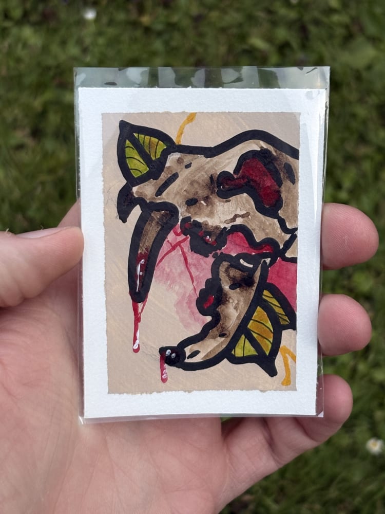 Smilodon Skull, Nature ACEO by James Hall