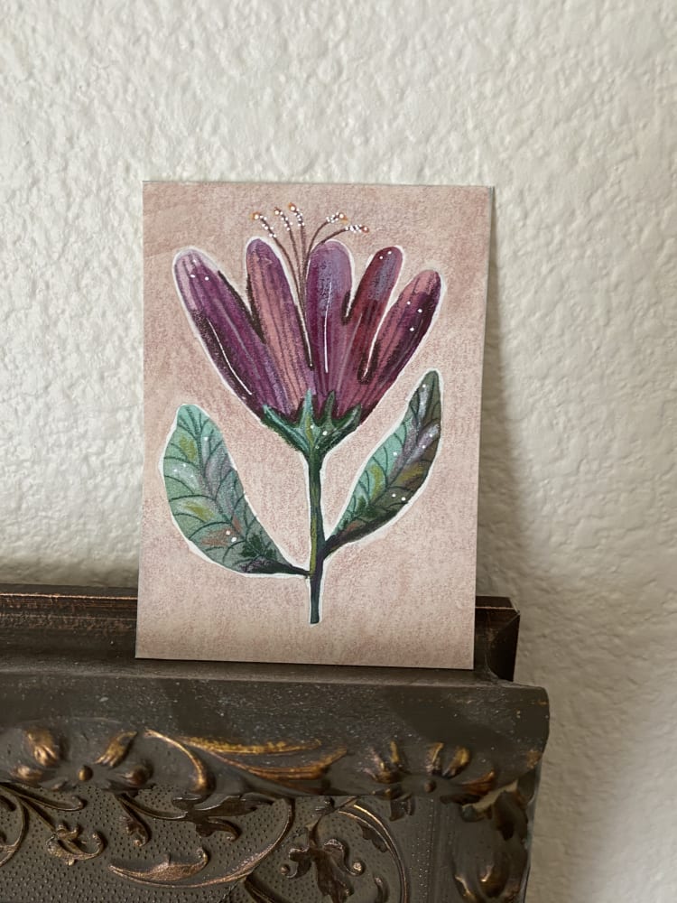 Flower no. 6, Botanical ACEO by Joni M Russell