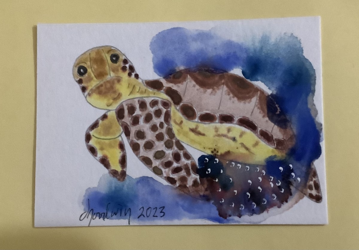 Honu or Seaturtle, Animals ACEO by Daniel Goodwin