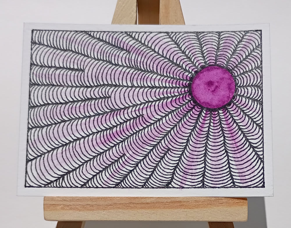 Rainbow Sun : Violet, Abstract ACEO by Garden Gnome Studios