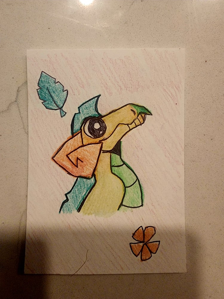 Plant Dragon ACEO Collectible Card, Fantasy ACEO by Scarlett Hong