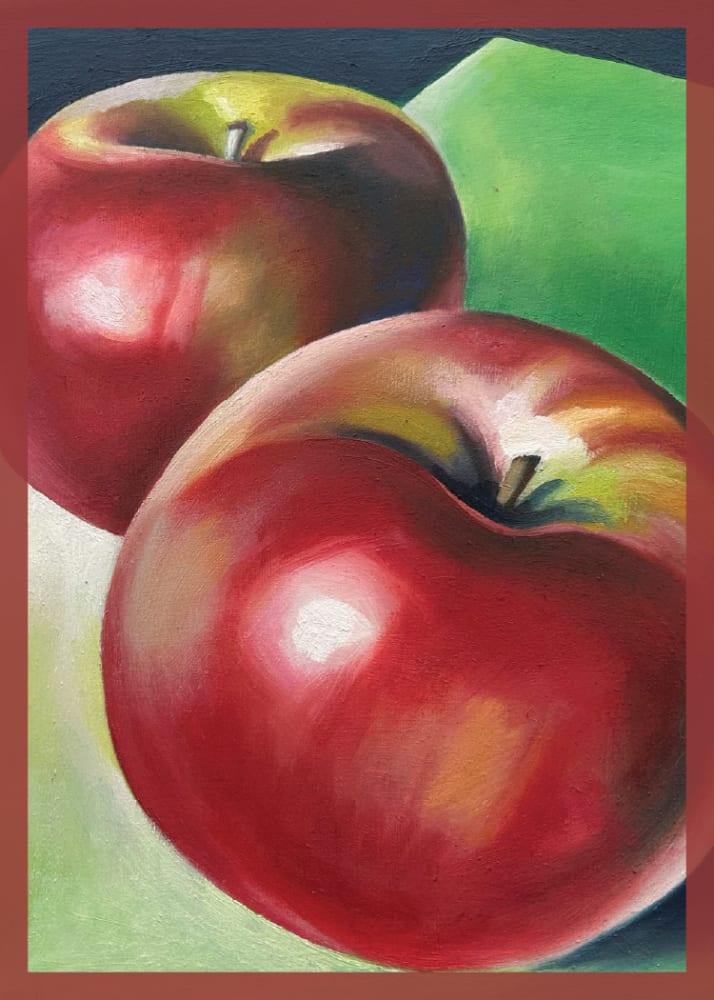 Two Apples, Still Life ACEO by Julia
