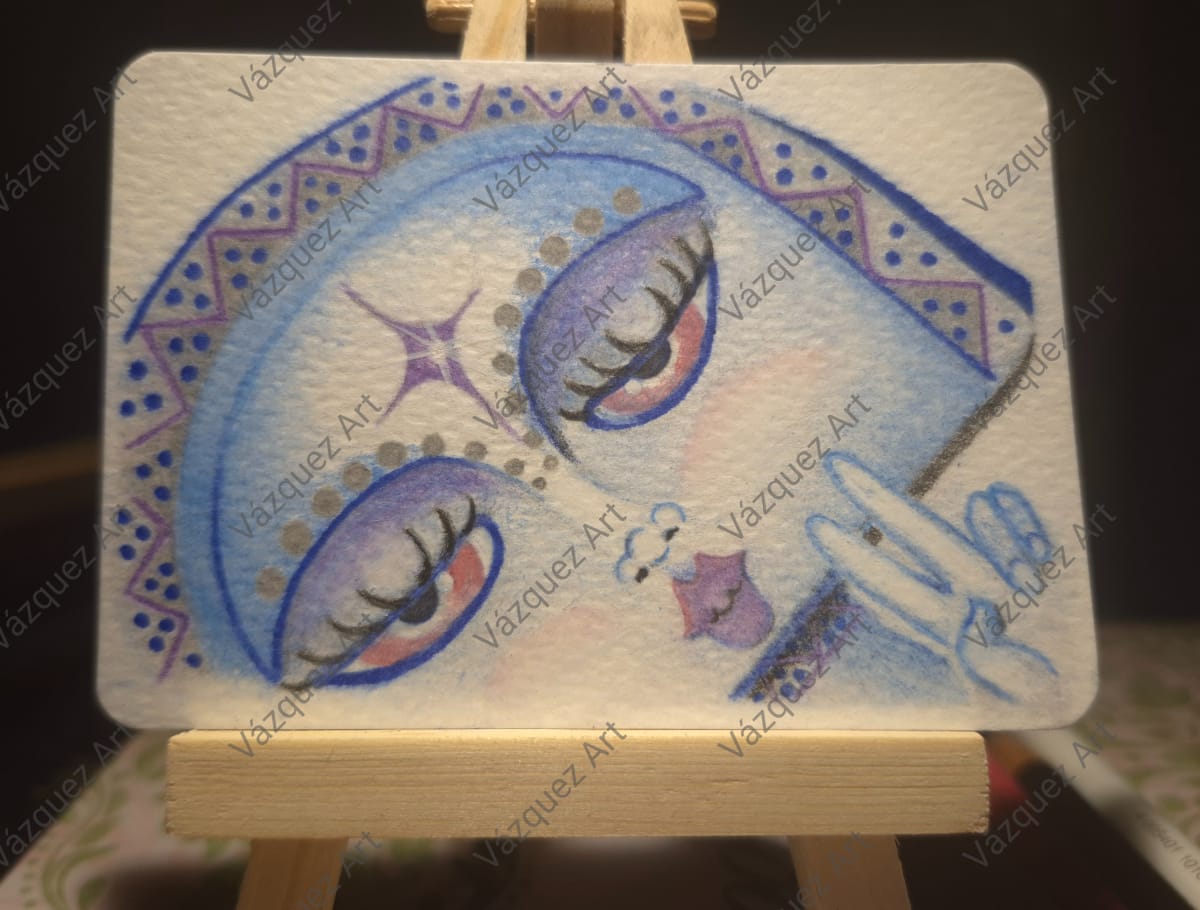 Diosa Luna, Fantasy ACEO by Julieta Acosta Vazquez