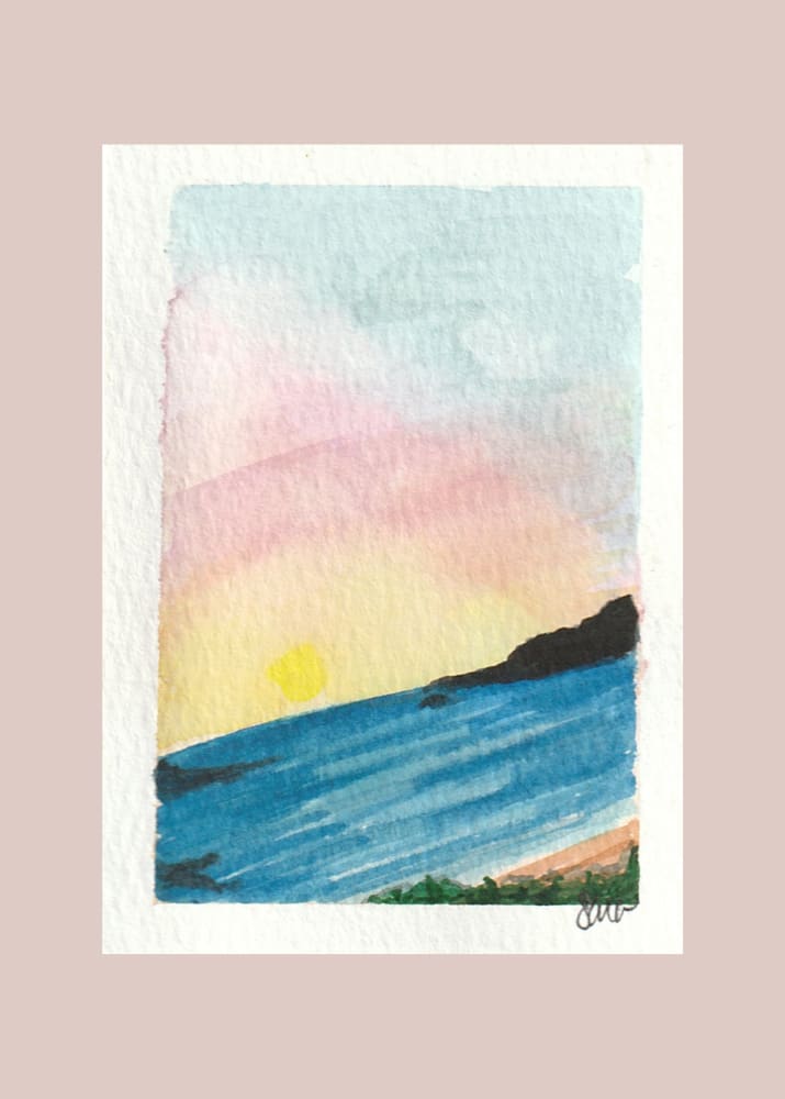 Beach and Big Sky, Nature ACEO by Sara Tyler