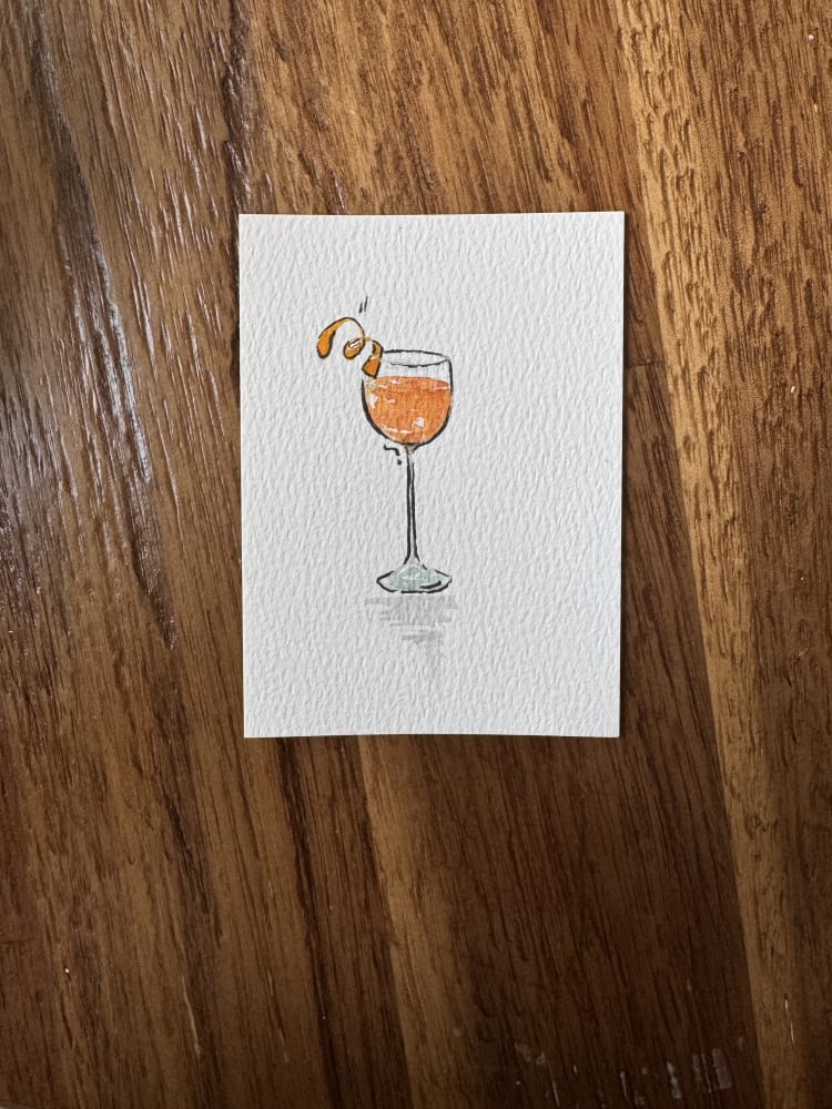 Aperol Spritz, Food ACEO by Alyssa Cardenas