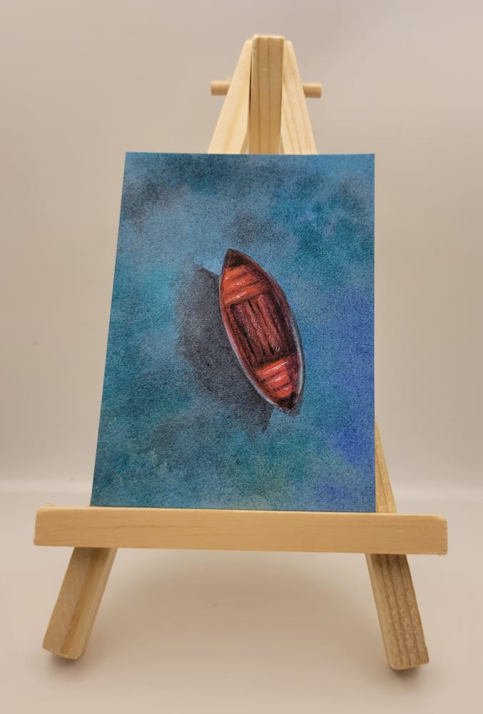 "Lone Boat", Nature ACEO by D J Davis