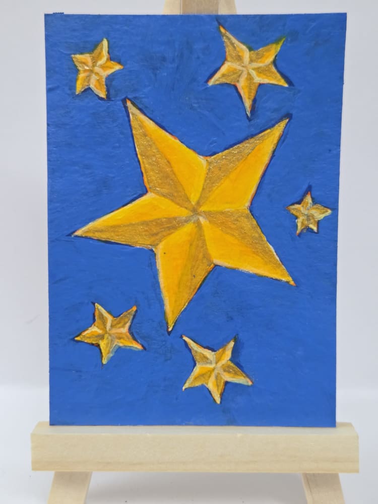 Stars, Abstract ACEO by Lori Iaboni