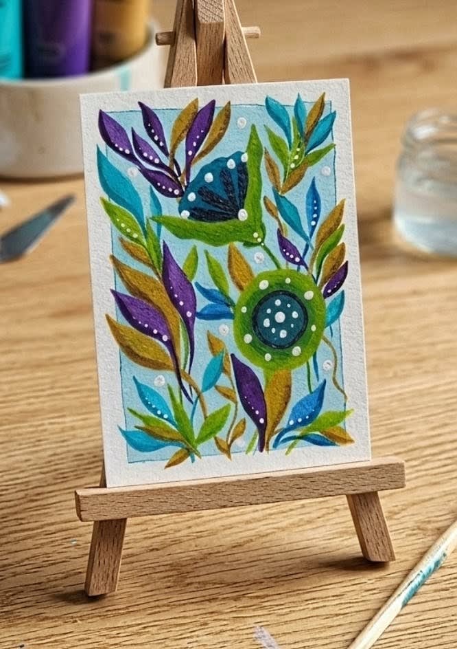 Mini Bloom, Botanical ACEO by Becca M