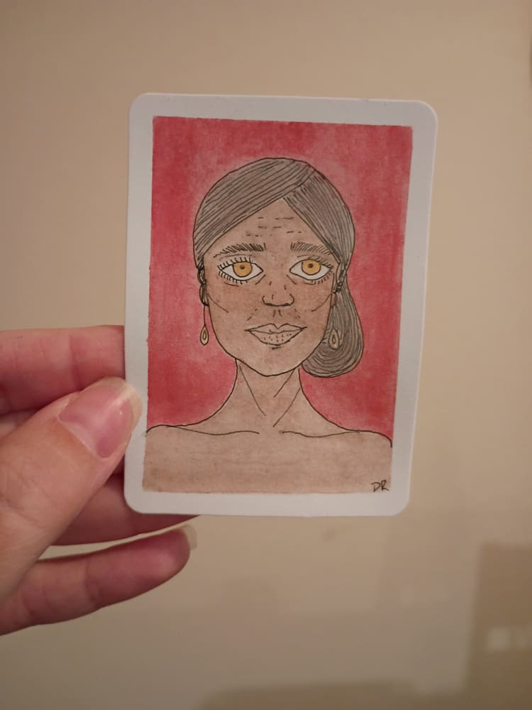 She shines for you, Portrait ACEO by Danielle Redmond