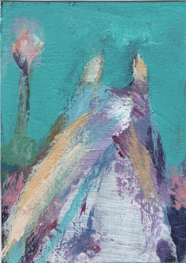 Living in the moment 8, Whimsical ACEO by Minna K