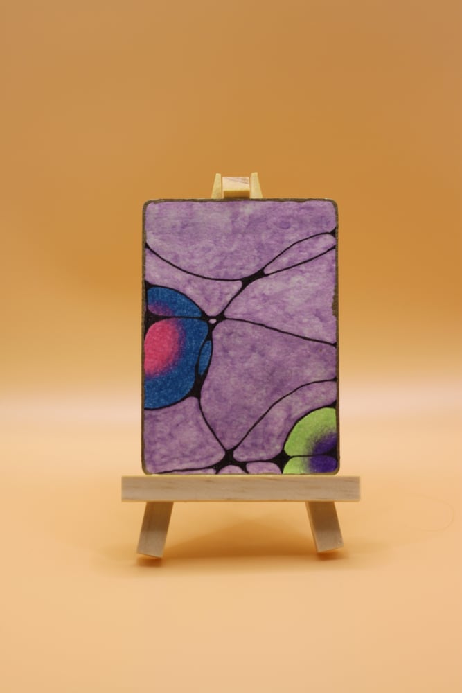 Purple neurographic, Abstract ACEO by Denise Scott
