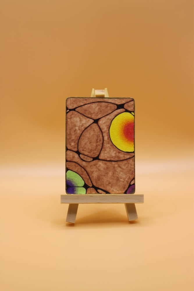 Terracotta Neurographic, Abstract ACEO by Denise Scott