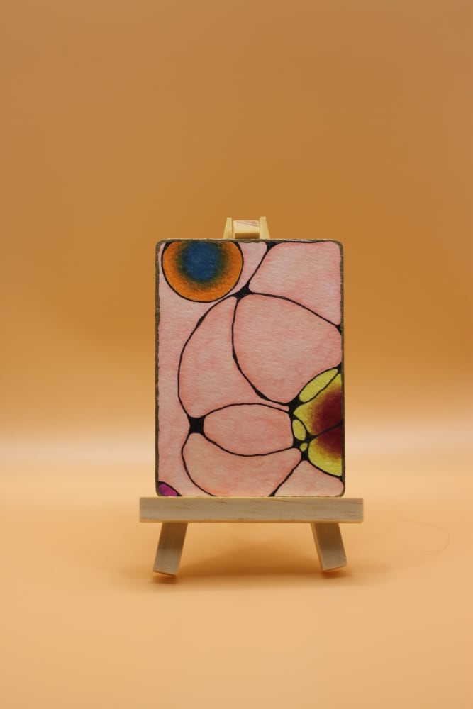 Dusky Rose Neurographic, Abstract ACEO by Denise Scott