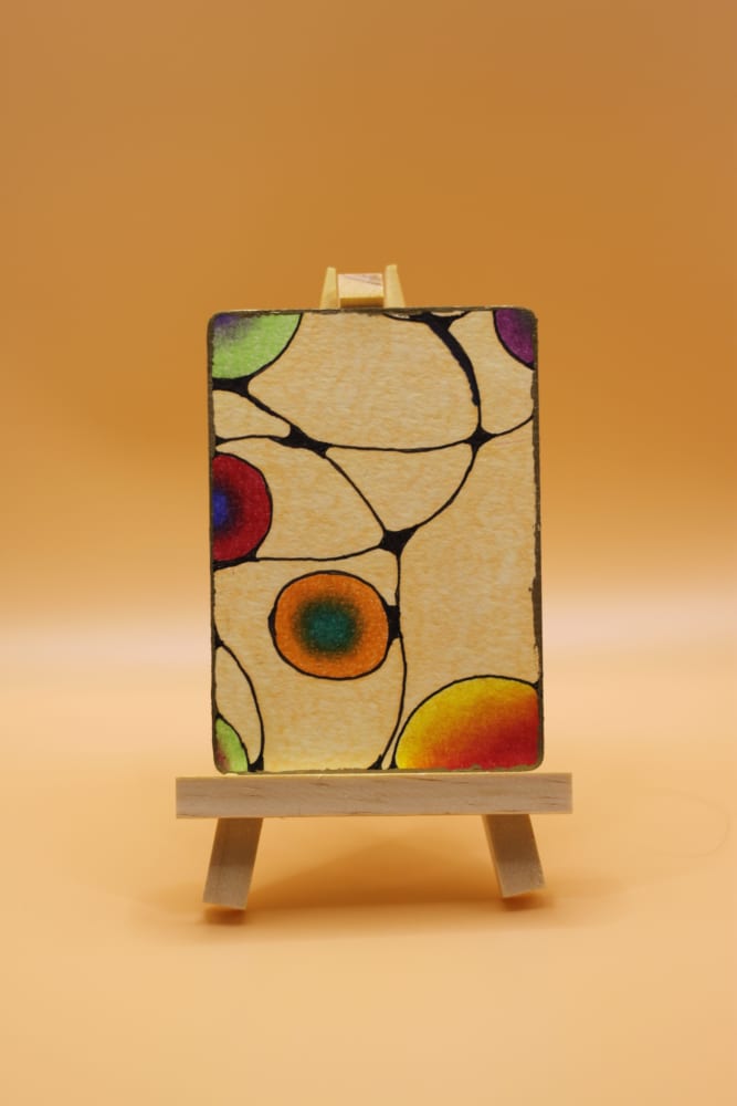 Blush Pink Neurographic, Abstract ACEO by Denise Scott