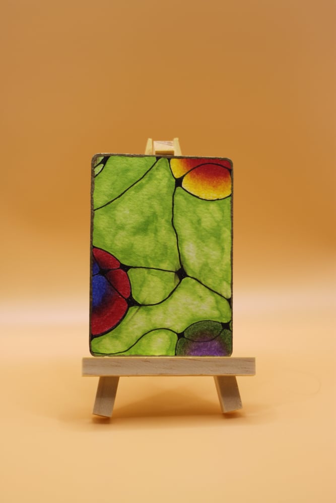 Forest Green Neurographic, Abstract ACEO by Denise Scott