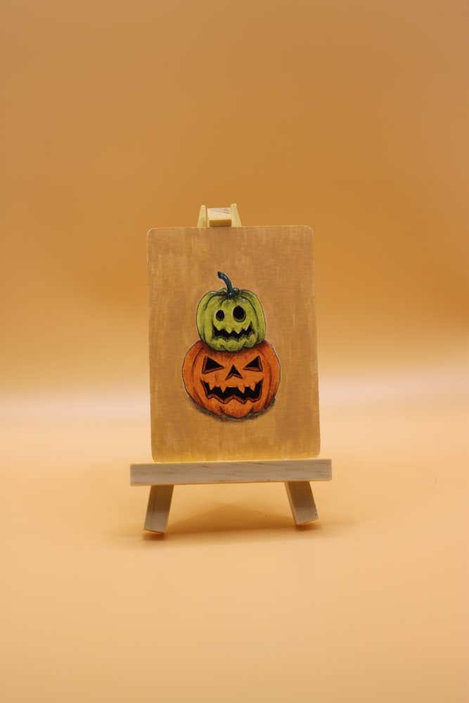 Twice as scary, Whimsical ACEO by Denise Scott