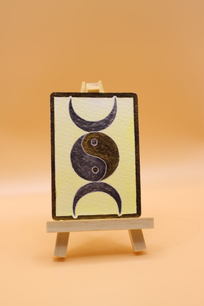 Triple Moon Yin Yang, Fantasy ACEO by Denise Scott