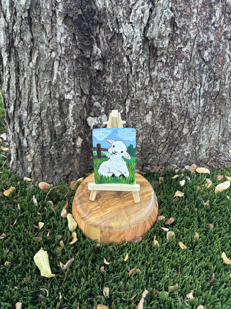 One Lamb, Animals ACEO by Stacy Lee