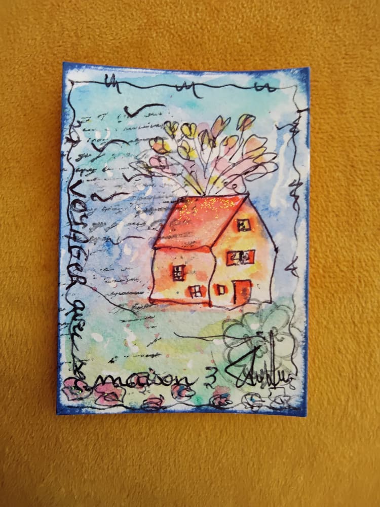 Voyager avec sa maison, Nature ACEO by floanne
