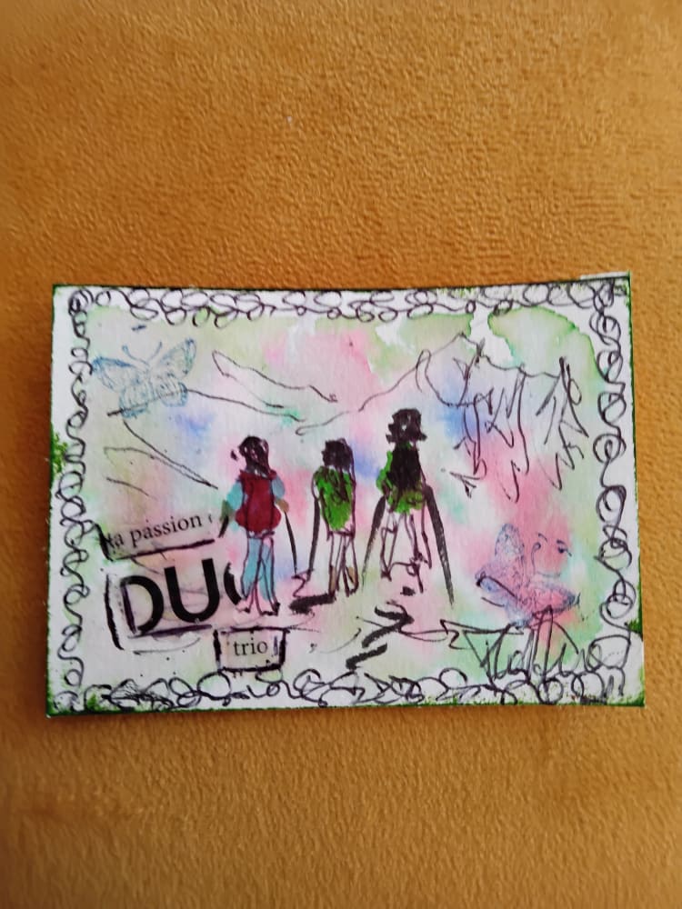 Le trio en promenade, Nature ACEO by floanne