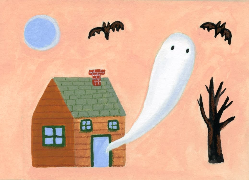 Ghost House, Whimsical ACEO by Joni M Russell