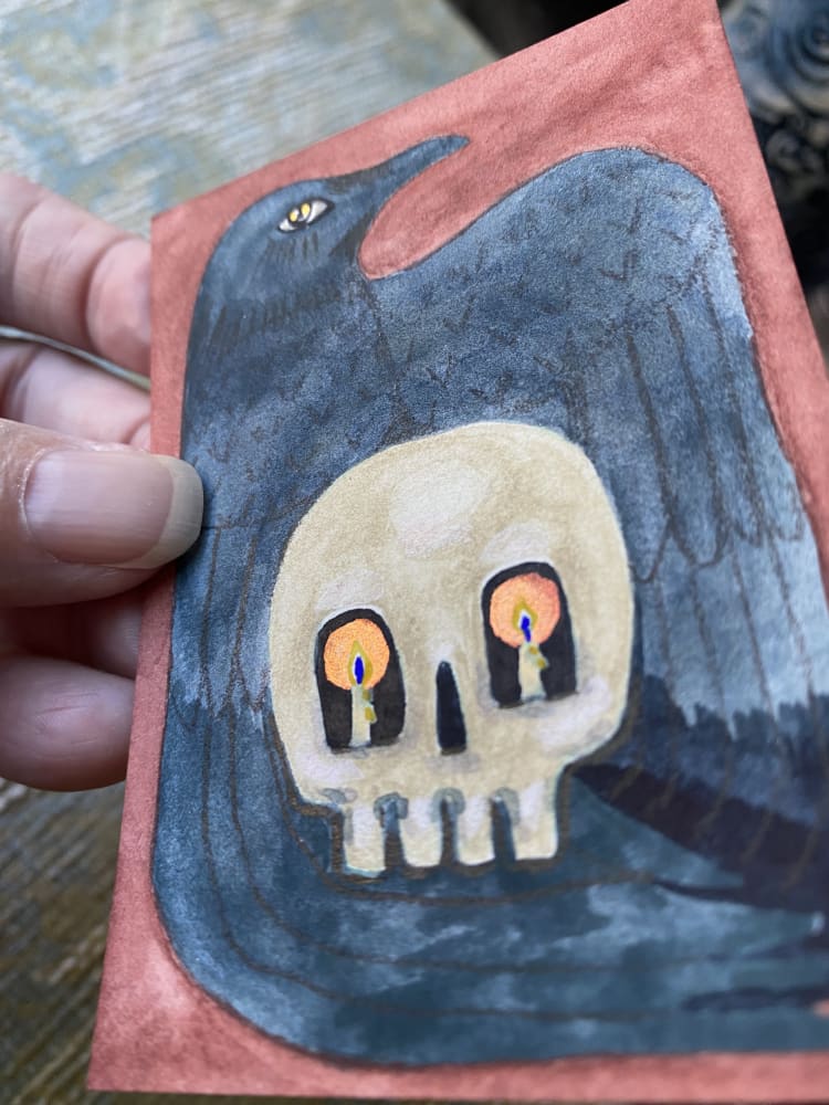 Raven Glow, Fantasy ACEO by Joni M Russell