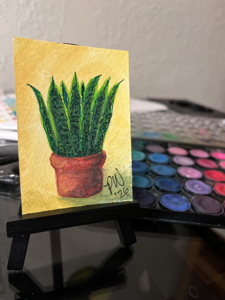 My snake girl!, Botanical ACEO by Patricia Waldo