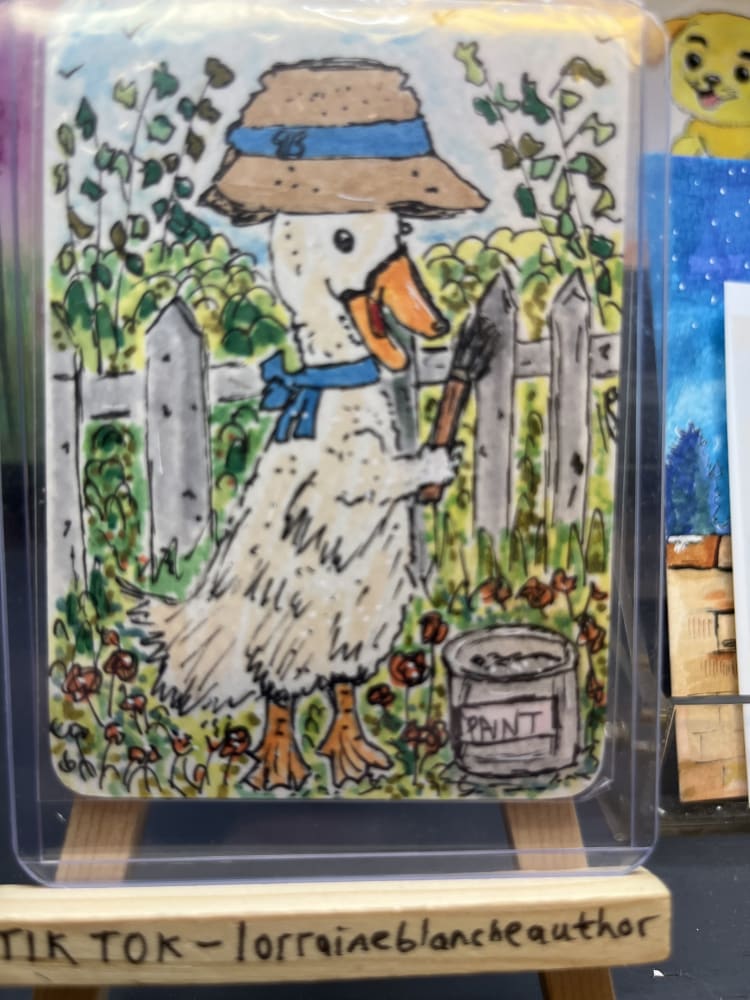The Painting Duck, Animals ACEO by Lorraine Blanche
