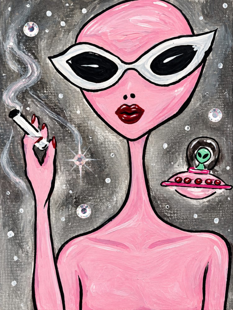 Alien Diva PRINT, Fantasy ACEO by Sarah Tasha Weber