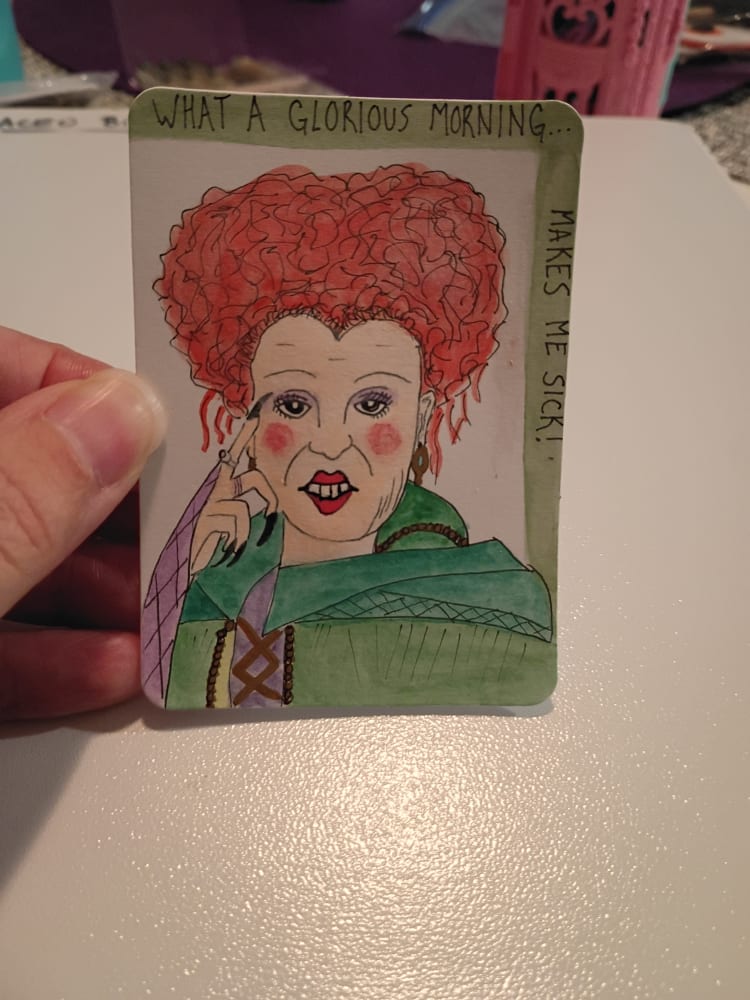Winifred Sanderson, Whimsical ACEO by Danielle Redmond